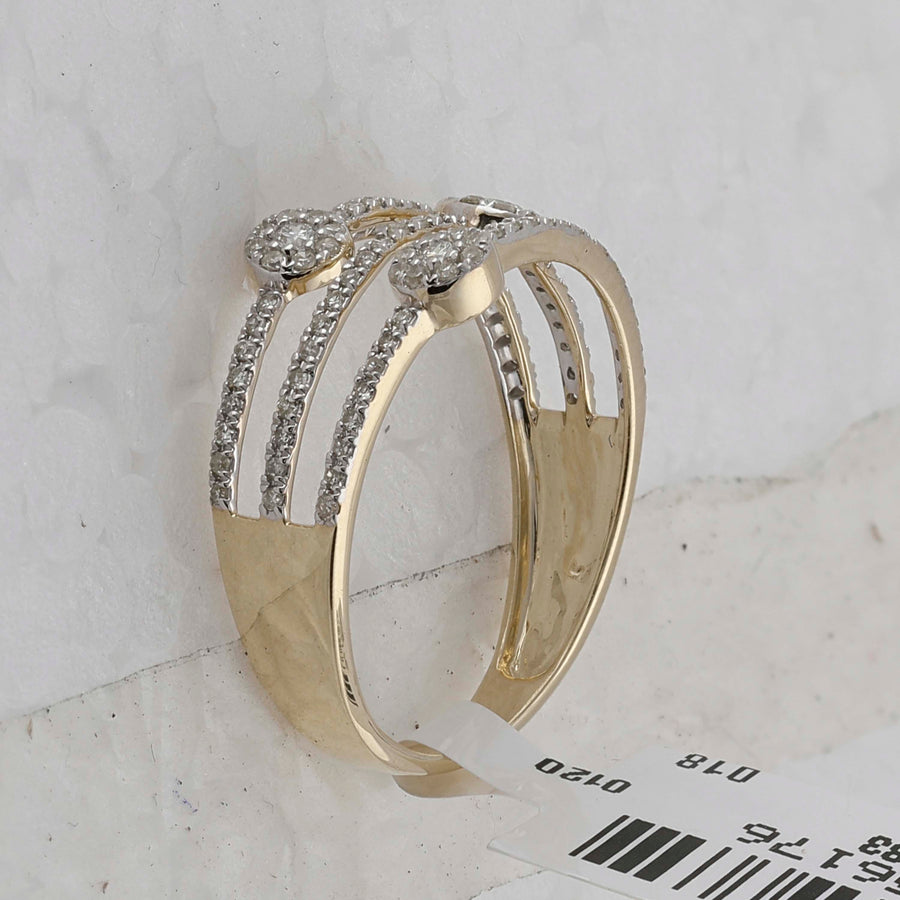 10kt Yellow Gold Womens Round Diamond Band Ring 1/3 Cttw
