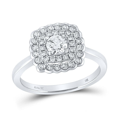 14kt White Gold Round Diamond Solitaire Bridal Wedding Engagement Ring 3/4 Cttw