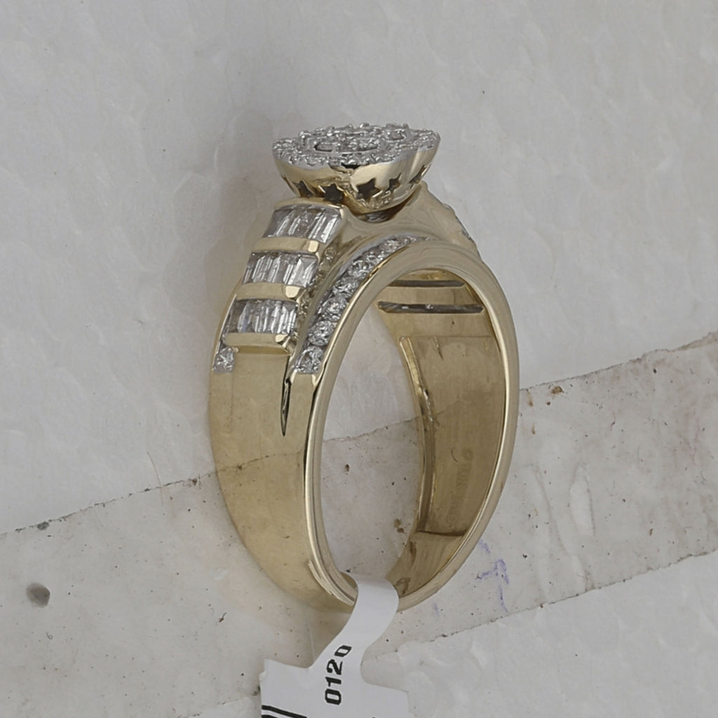 10kt Yellow Gold Round Diamond Heart Bridal Wedding Engagement Ring 1 Cttw