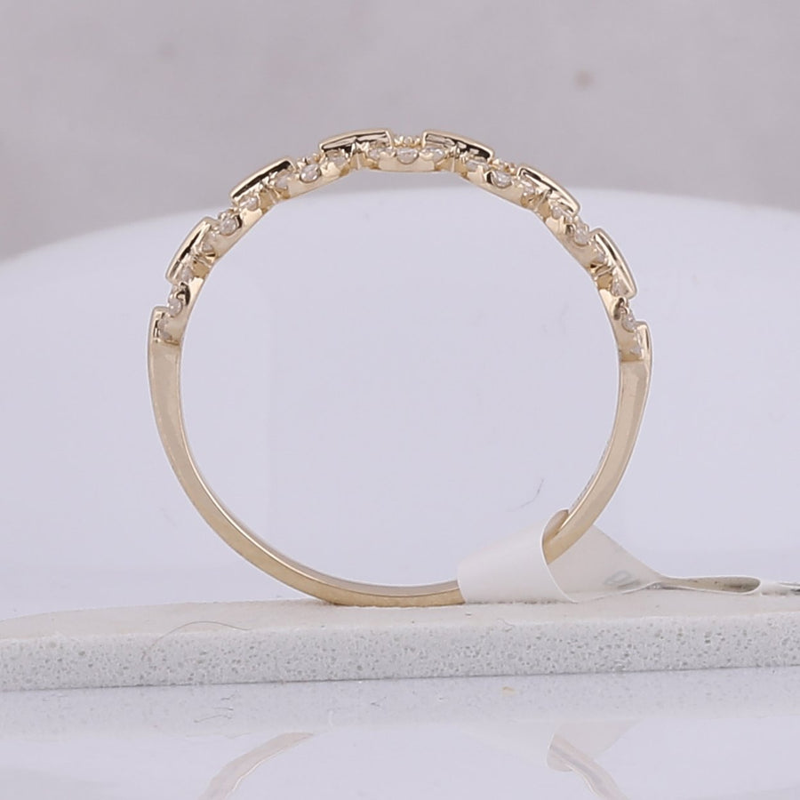 14kt Yellow Gold Womens Round Diamond Stackable Band Ring 1/6 Cttw