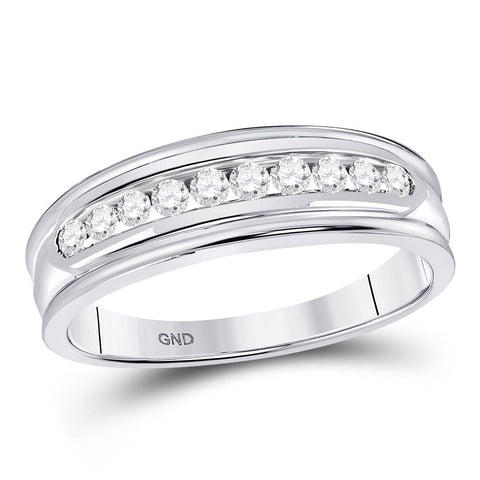 14kt White Gold His Hers Round Diamond Cluster Matching Wedding Set 1 Cttw